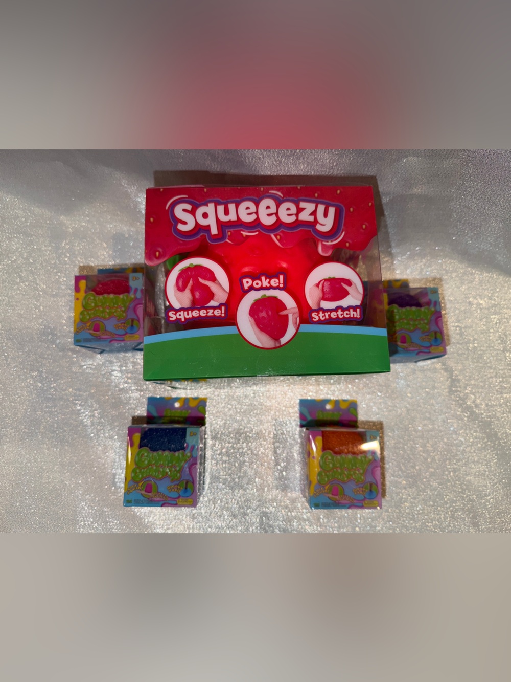 Squeeezy Strawberry & Gummy Gum Drop Set of 4